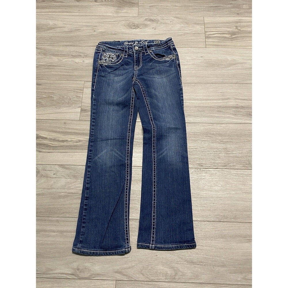 Women's Jeans Grace in L.A. Embellished Cross Jrs. Jeans Size 7/27